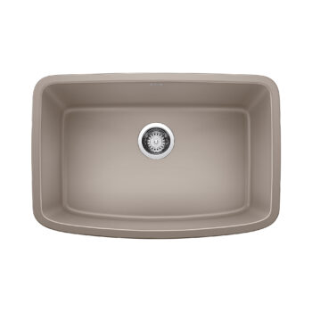 Blanco Valea SILGRANIT 27" Single Bowl Undermount Kitchen Sink - Truffle