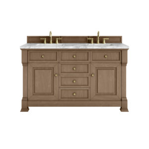 Brookfield 60" Double Vanity, Pecan
