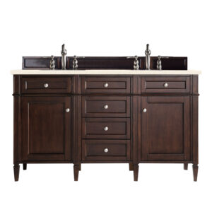 Brittany 60" Double Vanity, Burnished Mahogany