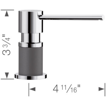 Blanco Lato Soap Dispenser - Chrome/Cinder - Image 3