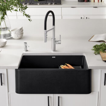 Blanco Ikon SILGRANIT 30" Single Bowl Apron-Front Farmhouse Sink - Anthracite - Image 2