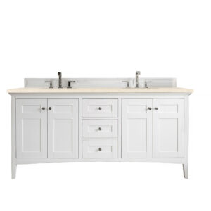 Palisades 72" Double Vanity, Bright White