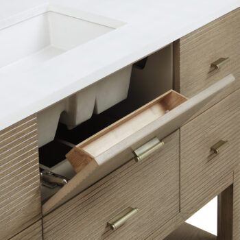 Lucian 48" Single Vanity, Pebble Oak w/ 3 CM White Zeus Quartz Top - Image 6