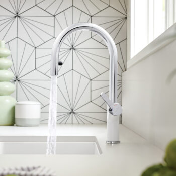 Blanco Urbena Pull-Down Dual-Spray Kitchen Faucet 1.5 GPM - Chrome/White - Image 7