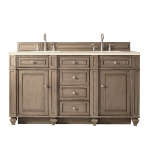 Bristol 60" Double Vanity, Whitewashed Walnut