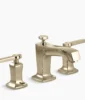 Kohler Margaux Widespread bathroom sink faucet, 1.2 gpm – Vibrant French Gold