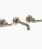 Kohler Purist Wall-mount bathroom sink faucet trim with Lever handles, 1.2 gpm – Vibrant Brushed Bronze