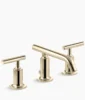 Kohler Purist Widespread bathroom sink faucet with Lever handles, 1.2 gpm – Vibrant French Gold