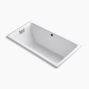 Kohler Tea-for-Two 66″ x 36″ drop-in Heated BubbleMassage‚ air bath – White