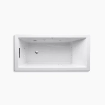 Kohler Underscore 66" x 32" drop-in heated whirlpool bath - White - Image 2