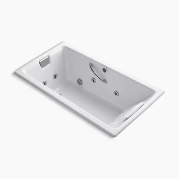 Kohler Tea-for-Two 66" x 36" drop-in whirlpool bath - White