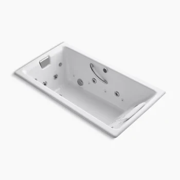 Kohler Tea-for-Two 66" x 36" drop-in Effervescence whirlpool bath - White