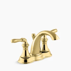 Kohler Devonshire Centerset bathroom sink faucet, 1.2 gpm – Vibrant Polished Brass