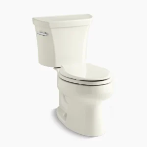 Kohler Wellworth Two-piece elongated toilet, 1.28 gpf – Biscuit