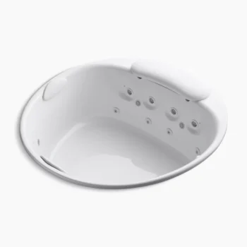 Kohler RiverBath 66" drop-in heated whirlpool bath with chromatherapy - White