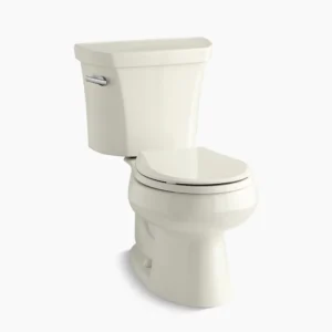 Kohler Wellworth‚ Two-piece round-front toilet, 1.28 gpf – Biscuit