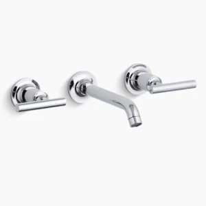 Kohler Purist Wall-mount bathroom sink faucet trim with Lever handles, 1.2 gpm – Polished Chrome