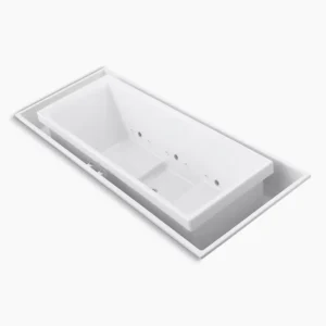 Kohler sok 104″ x 41″ drop-in Effervescence bath with chromatherapy and center drain – White