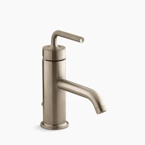 Kohler Purist Single-handle bathroom sink faucet with Straight Lever handle, 1.2 gpm – Vibrant Brushed Bronze