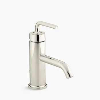 Kohler Purist Single-handle bathroom sink faucet with Straight Lever handle, 1.2 gpm - Vibrant Polished Nickel