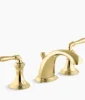 Kohler Devonshire Widespread bathroom sink faucet, 1.2 gpm – Vibrant Polished Brass
