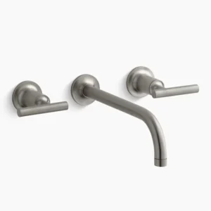 Kohler Purist Wall-mount bathroom sink faucet trim with Lever handles, 1.2 gpm – Vibrant Brushed Nickel
