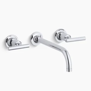 Kohler Purist Wall-mount bathroom sink faucet trim with Lever handles, 1.2 gpm – Polished Chrome