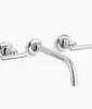 Kohler Purist Wall-mount bathroom sink faucet trim with Lever handles, 1.2 gpm – Polished Chrome