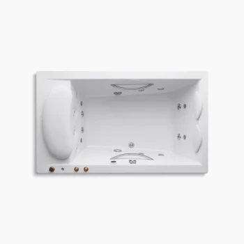 Kohler RiverBath 75" x 45" drop-in heated whirlpool bath - White - Image 2