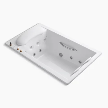 Kohler RiverBath 75" x 45" drop-in heated whirlpool bath - White