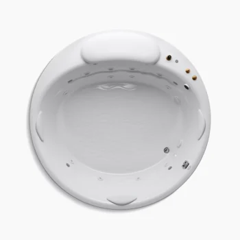 Kohler RiverBath 75" x 75" drop-in heated whirlpool bath with chromatherapy - White - Image 2