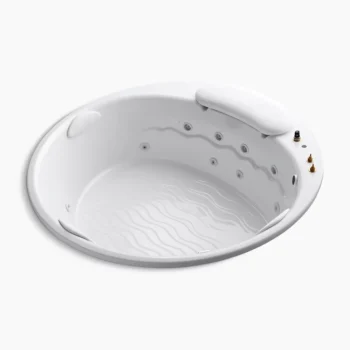 Kohler RiverBath 75" x 75" drop-in whirlpool with heater without jet trim - White
