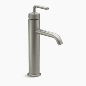 Kohler Purist Tall single-handle bathroom sink faucet with Lever handle, 1.2 gpm – Vibrant Brushed Nickel