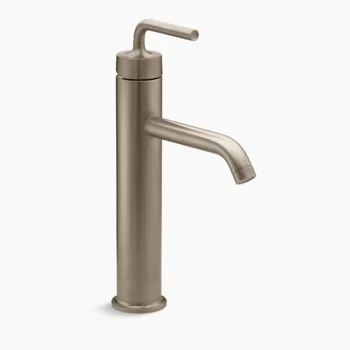 Kohler Purist Tall single-handle bathroom sink faucet with Lever handle, 1.2 gpm - Vibrant Brushed Bronze