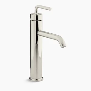 Kohler Purist Tall single-handle bathroom sink faucet with Lever handle, 1.2 gpm – Vibrant Polished Nickel
