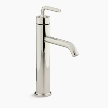 Kohler Purist Tall single-handle bathroom sink faucet with Lever handle, 1.2 gpm - Vibrant Polished Nickel