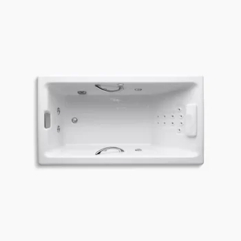 Kohler Tea-for-Two 66" x 36" drop-in whirlpool bath - White - Image 2