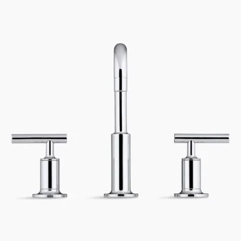 Kohler Purist Widespread bathroom sink faucet with Lever handles, 1.2 gpm - Vibrant Polished Nickel - Image 10