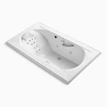 Kohler Memoirs 72" x 42" drop-in heated whirlpool bath - White