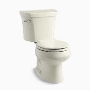 Kohler Wellworth Two-piece round-front toilet, 1.28 gpf – Biscuit