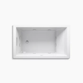 Kohler Underscore 60" x 36" drop-in heated whirlpool bath - White - Image 2