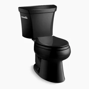 Kohler Wellworth Two-piece elongated toilet, 1.28 gpf – Black