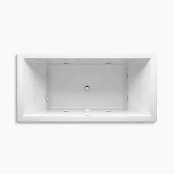 Kohler Underscore 72" x 36" drop-in heated whirlpool bath - White - Image 2