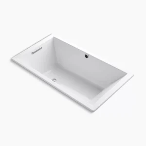 Kohler Underscore 66″ x 36″ drop-in bath with Bask heated surface – White
