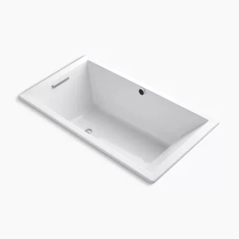 Kohler Underscore 66" x 36" drop-in bath with Bask heated surface - White