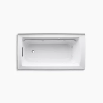 Kohler Archer 60" x 32" alcove whirlpool bath with Bask heated surface, alcove left drain - White - Image 2