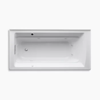 Kohler Archer 72" x 36" alcove whirlpool bath with Bask heated surface, left drain - White - Image 2