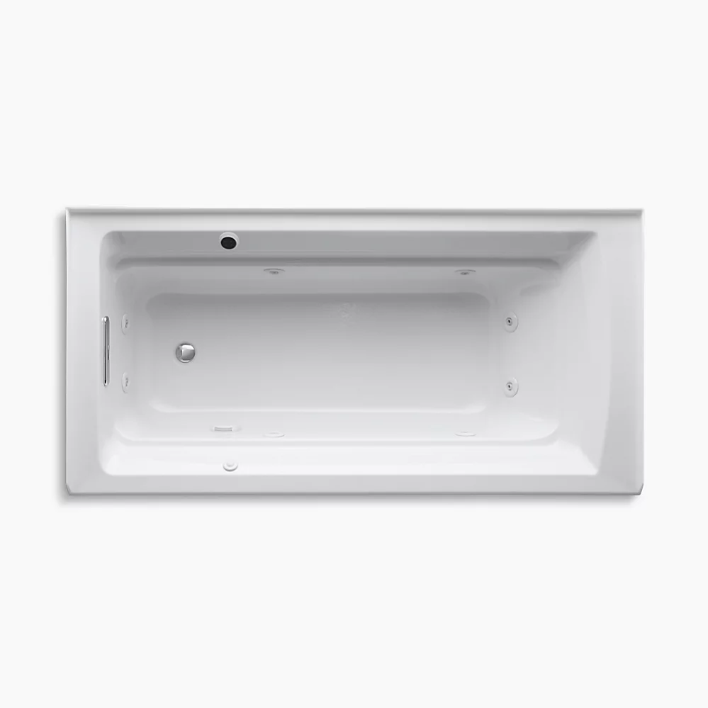 Kohler Archer 72" x 36" alcove whirlpool bath with Bask heated surface, left drain - White - Image 2