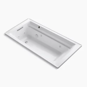 Kohler Archer 72″ x 36″ drop-in whirlpool bath with Bask heated surface – White