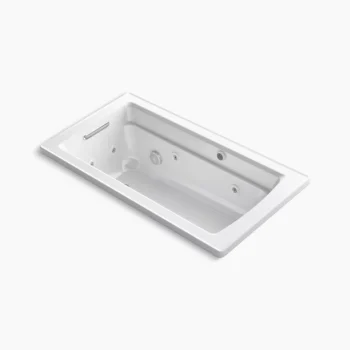 Kohler Archer 60" x 32" drop-in Heated BubbleMassage‚ air bath and whirlpool - White